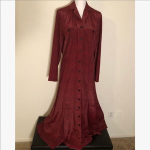 Vintage  Leslie Fay Red Long Sleeve Dress